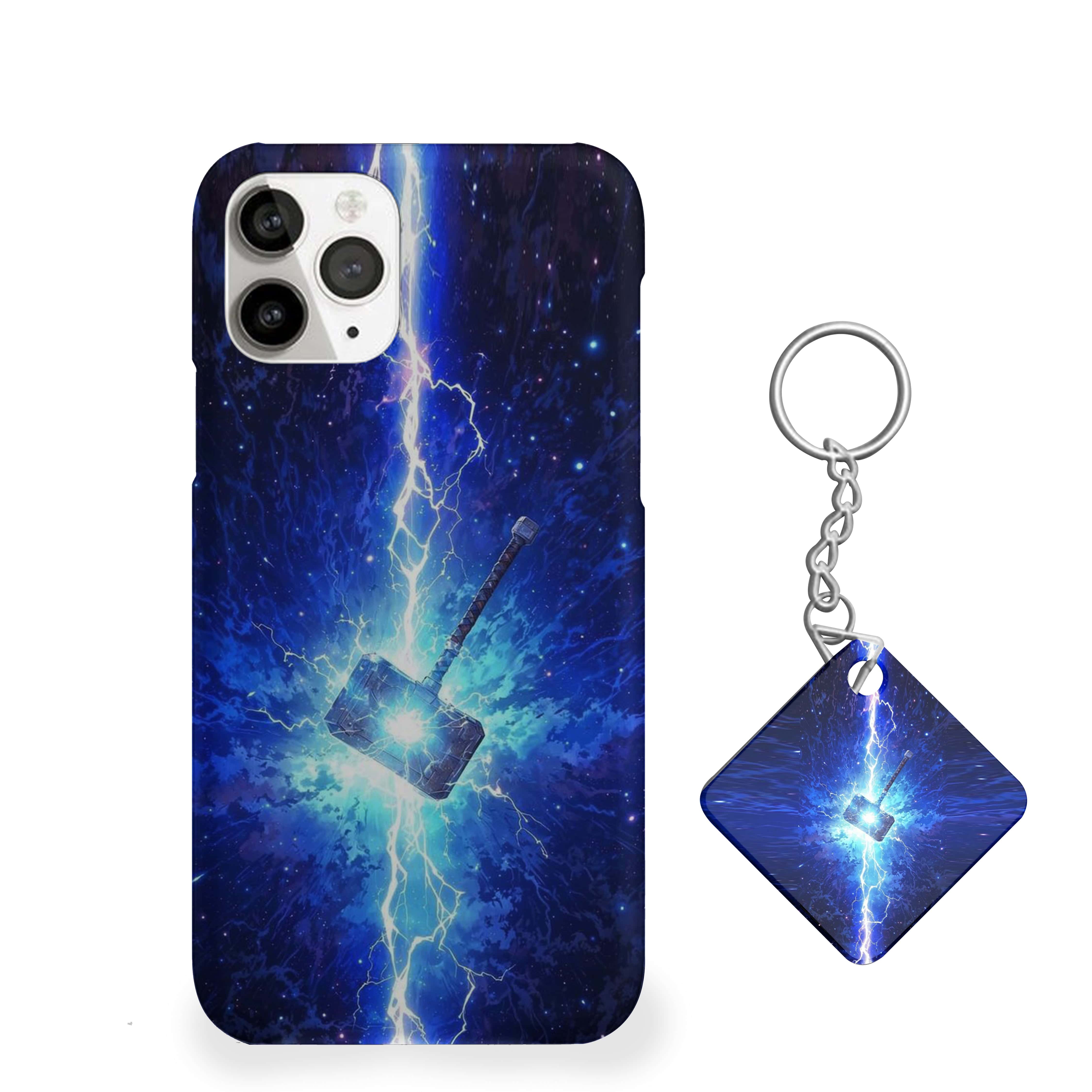 THOR Hammer with blue cosmic background Phone Cover