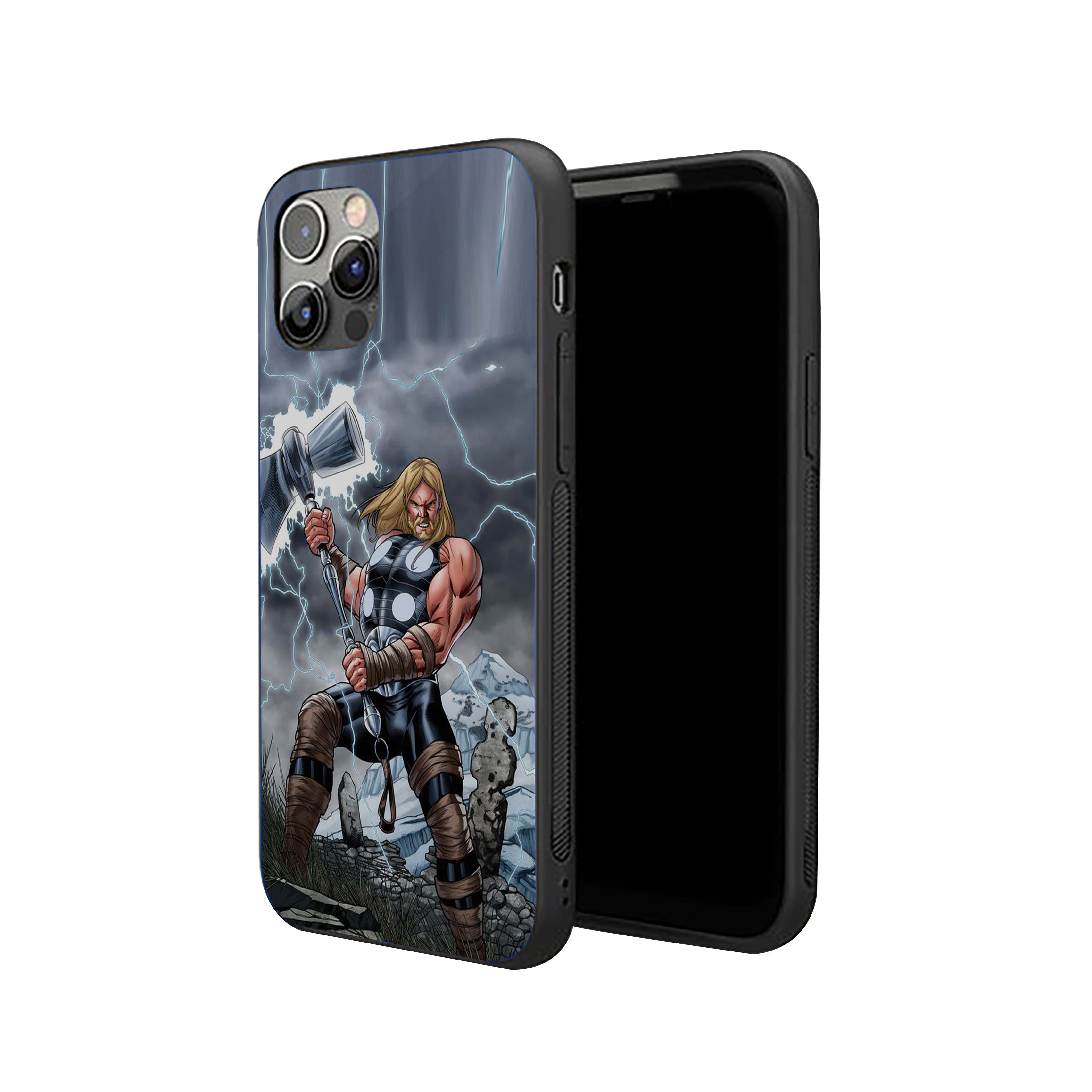 THOR With Stylized Hammer Silicone Armored Phone Case