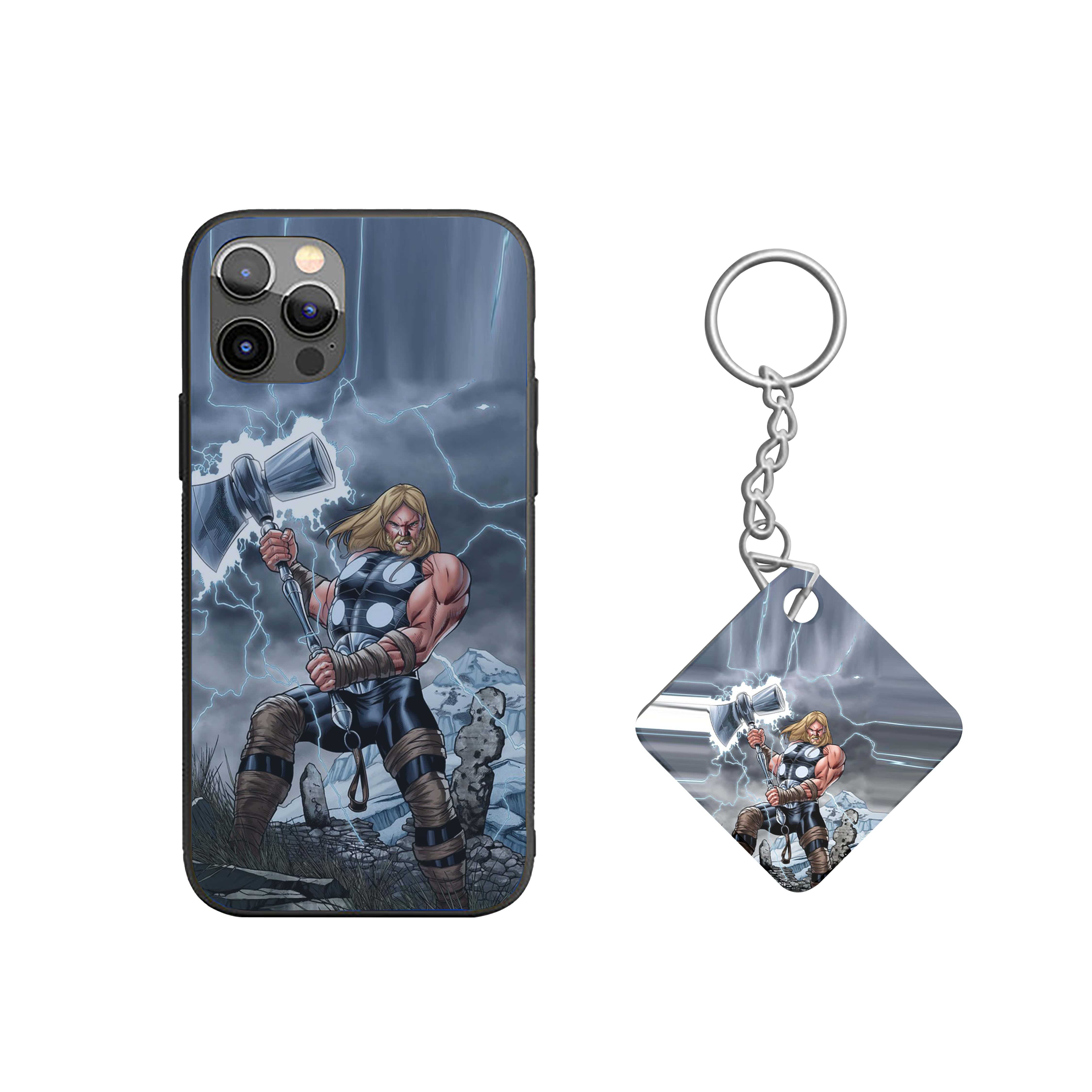 THOR With Stylized Hammer Silicone Armored Phone Case
