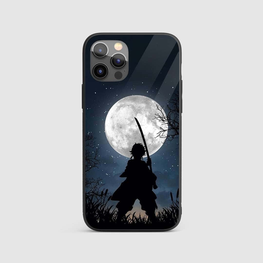 Tanjiro White Moon Silicone Armored Phone Case