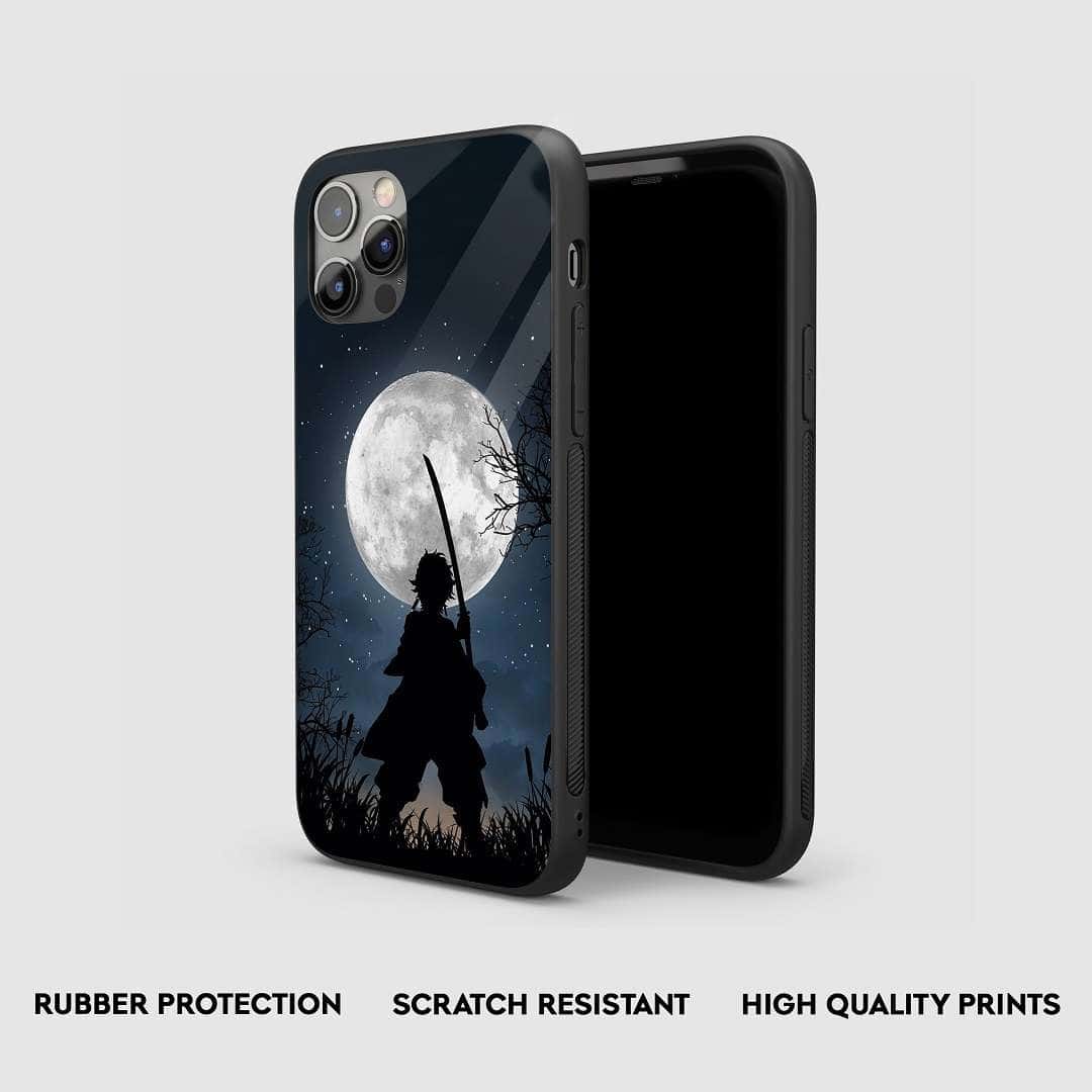 Tanjiro White Moon Silicone Armored Phone Case