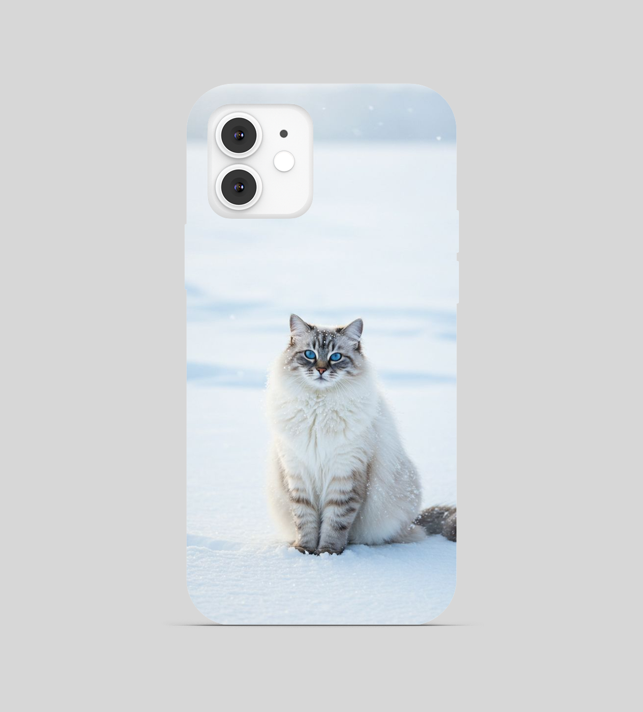 White Cat Theme Phone Cover