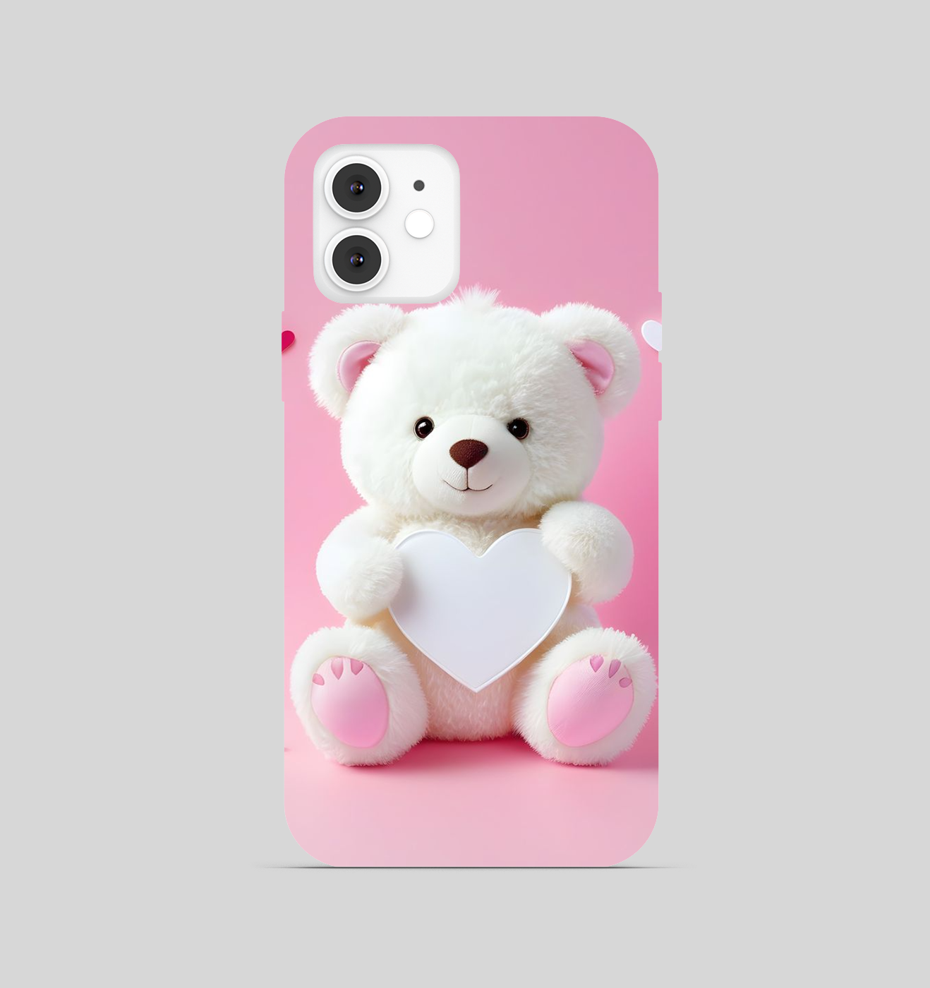 White Teddy Theme Phone Cover