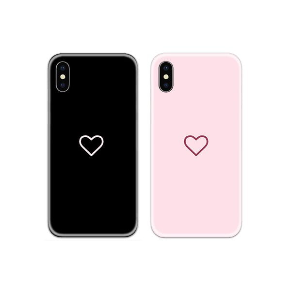 Heart Black and Pink Couple Phone Cover