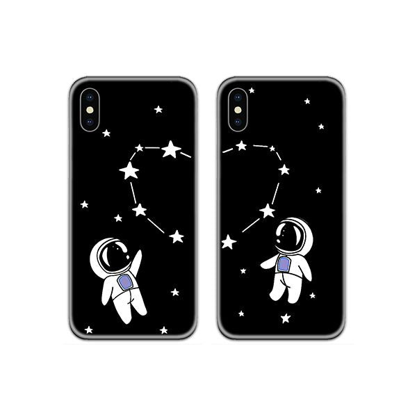Astronaut Planet Heart Couple Both Phone Cover