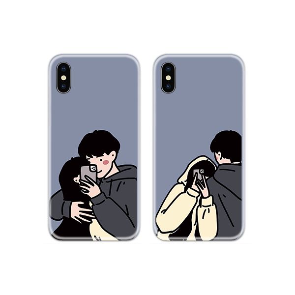 Sweatshirt Hugging Couple Both Phone Cover