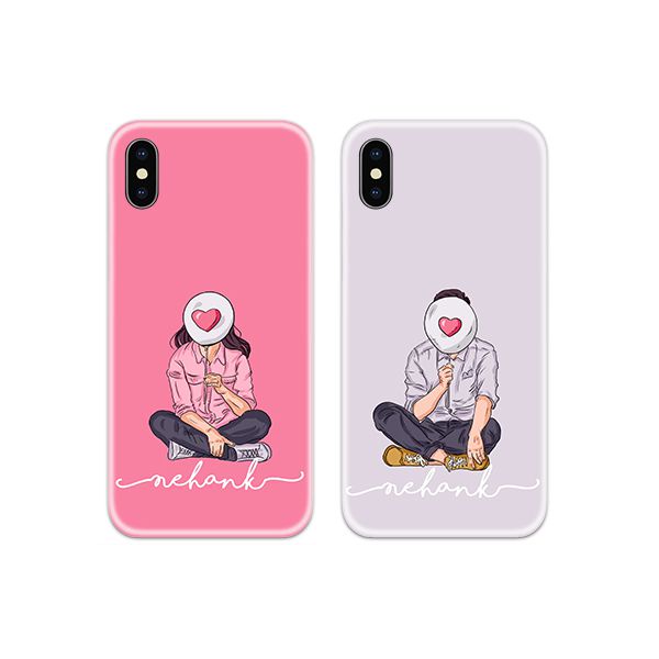 Heart Balloon Hidden Face Couple Both Phone Cover