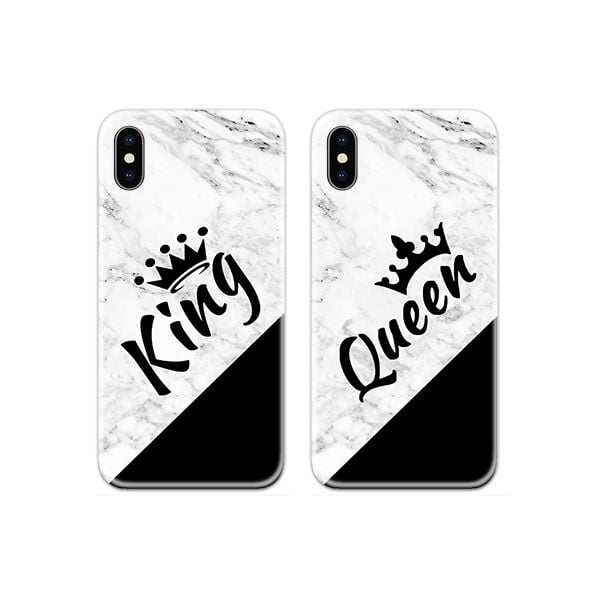 King Queen Marble Couple Both Phone Cover