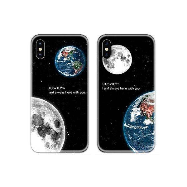 Moon and Earth Couple Both Phone Cover