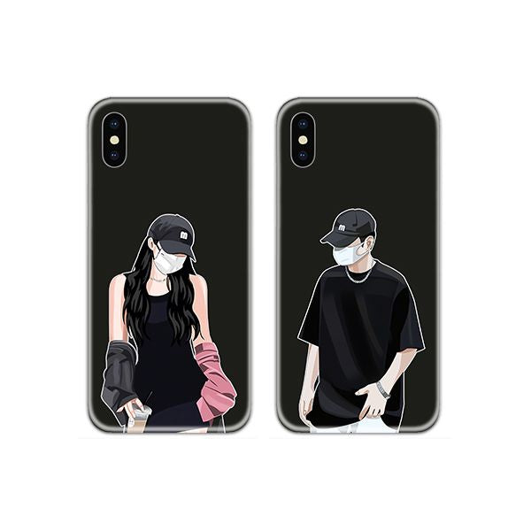 Cool Mask Cap Couple Both Phone Cover