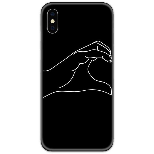 Hand Heart Black Couple Phone Cover