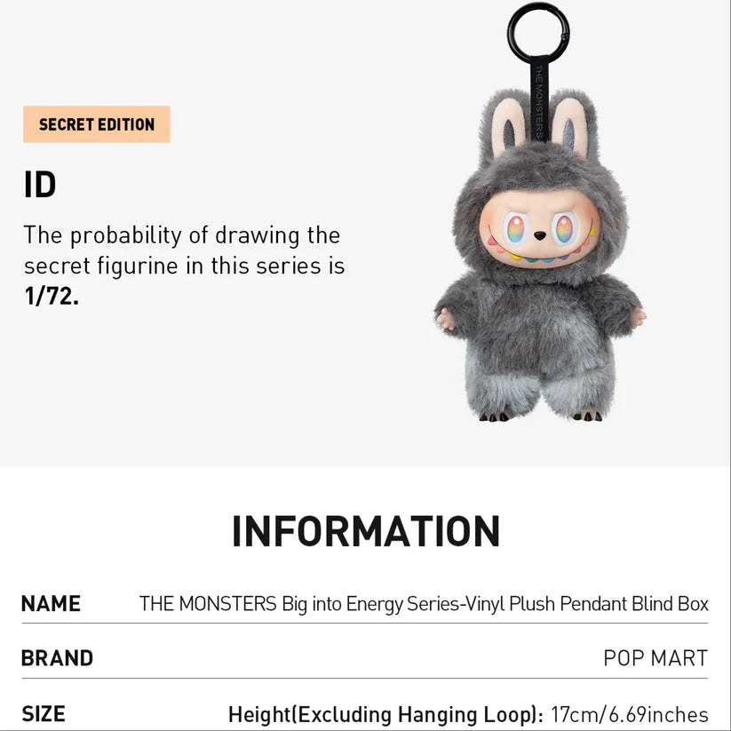 100% Original | Popmart Authenticated - Gen 3 Labubu Cute Monsters Collectible Toy Big Into Energy