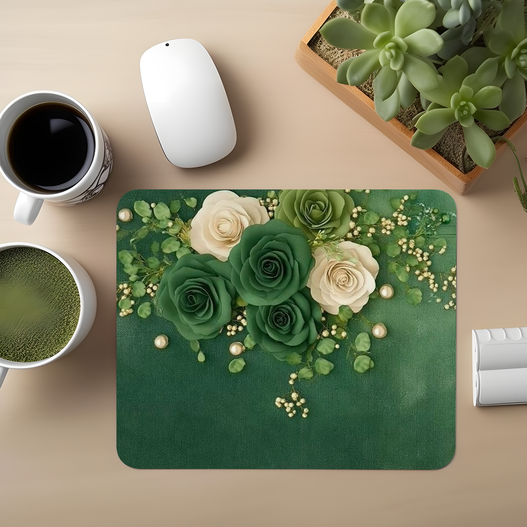 Green Bloom Royale Premium Mouse Pad