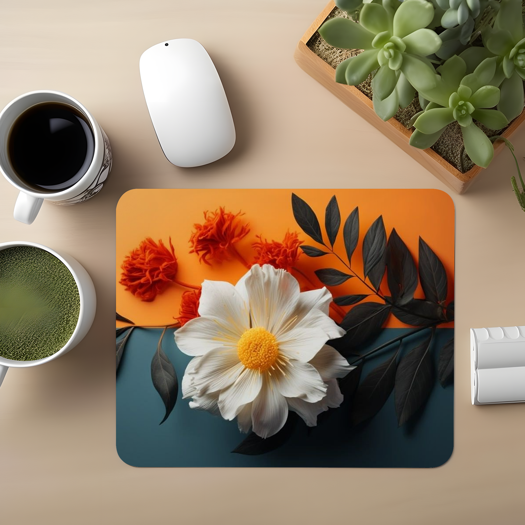 Sunset Noir Flower Premium Mouse Pad