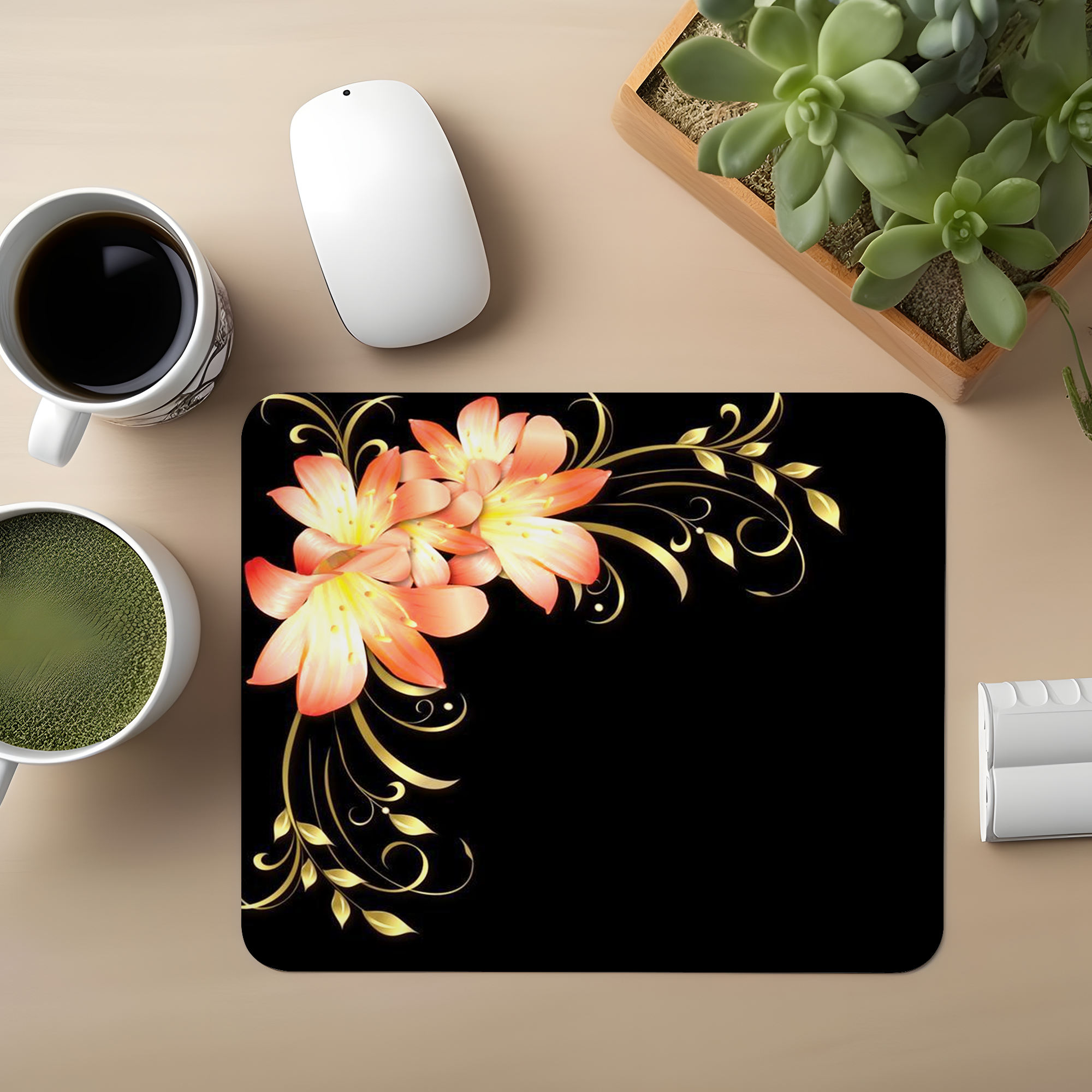 Ivory White Elegance Premium Mouse Pad