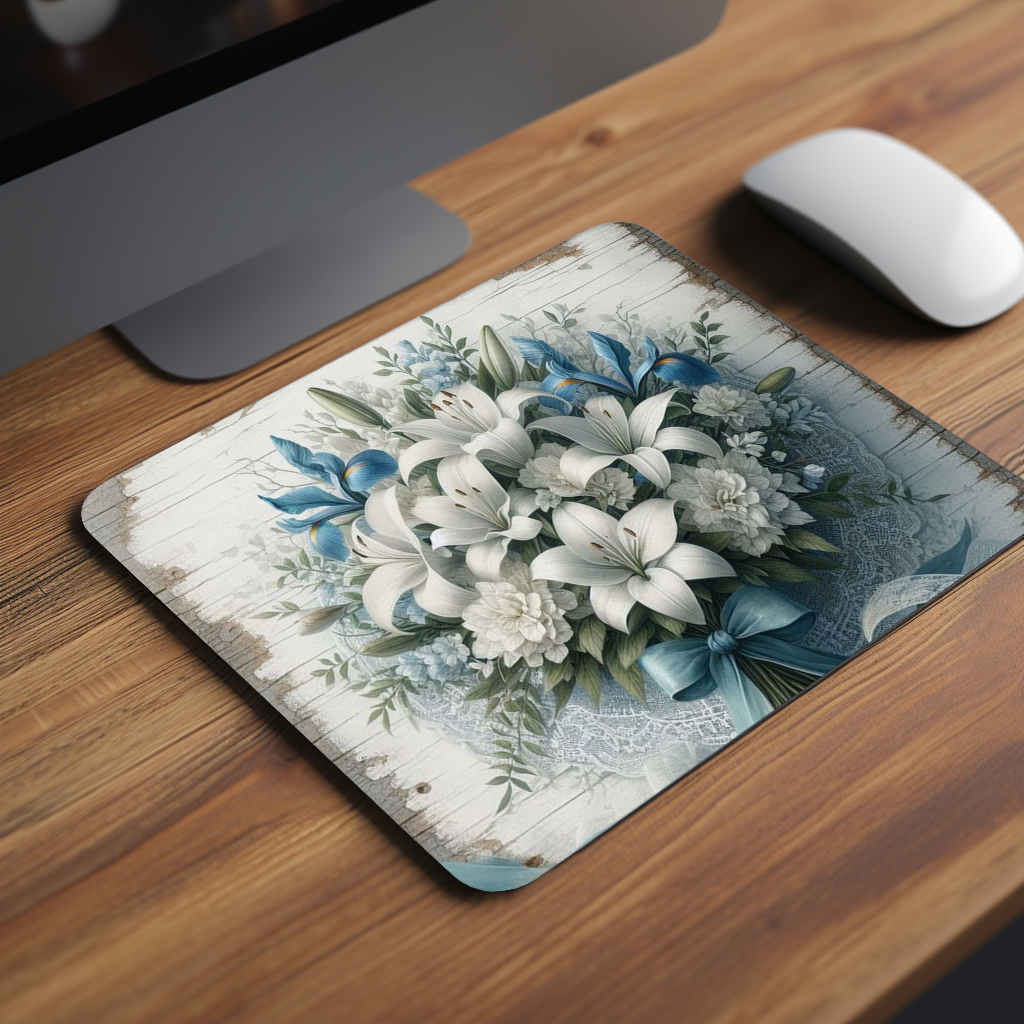 White Jasmine Premium Mouse Pad