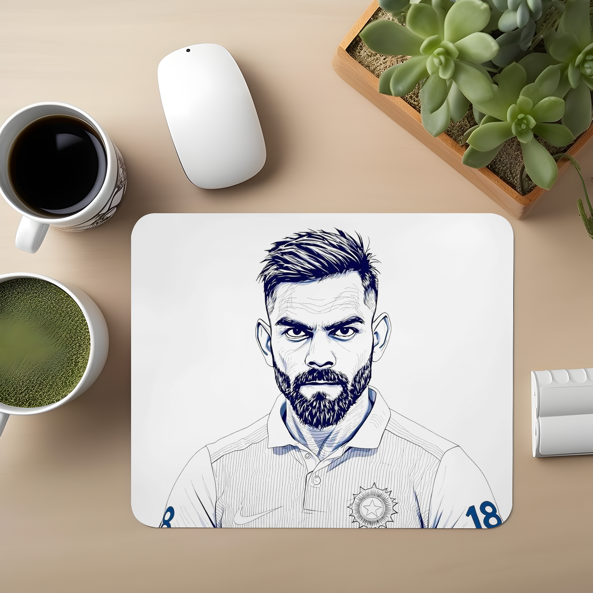 Virat Kohli Sketch Premium Mouse Pad