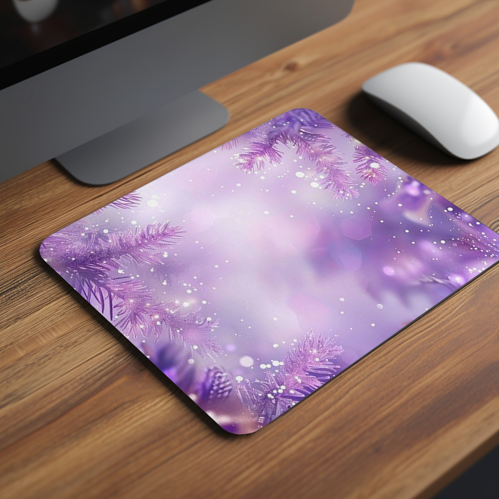 Purple Snowfall Premium Mouse Pad