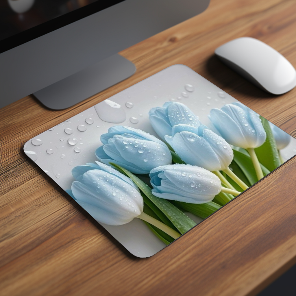 Blue Dew Bloom Premium Mouse Pad