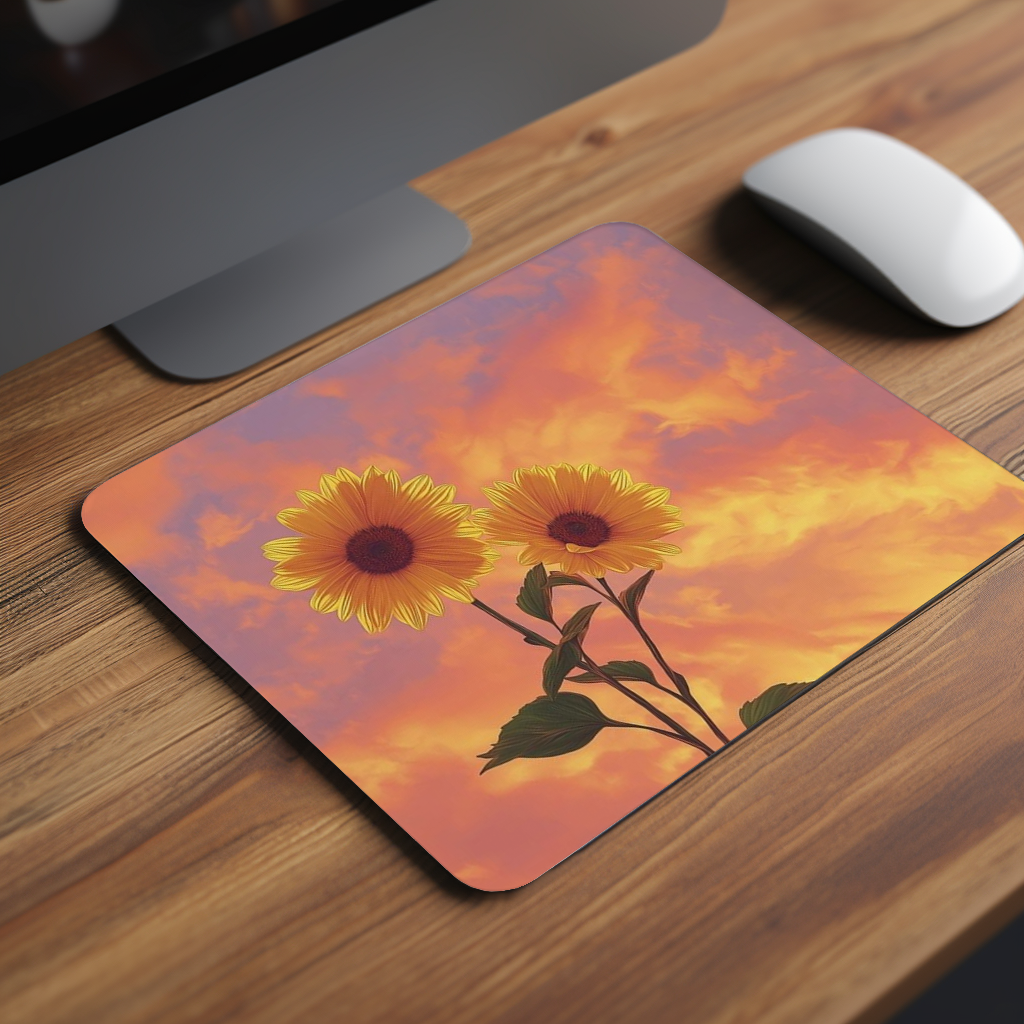 Sunset Sunflowers Premium Mouse Pad