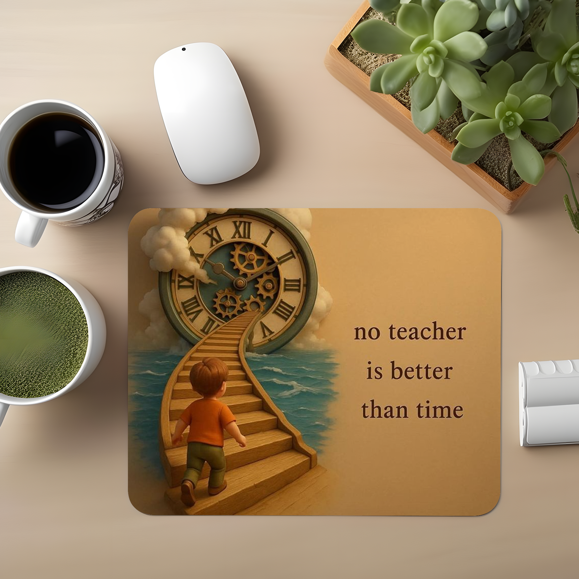 Time Is Best Teacher Premium Mouse Pad
