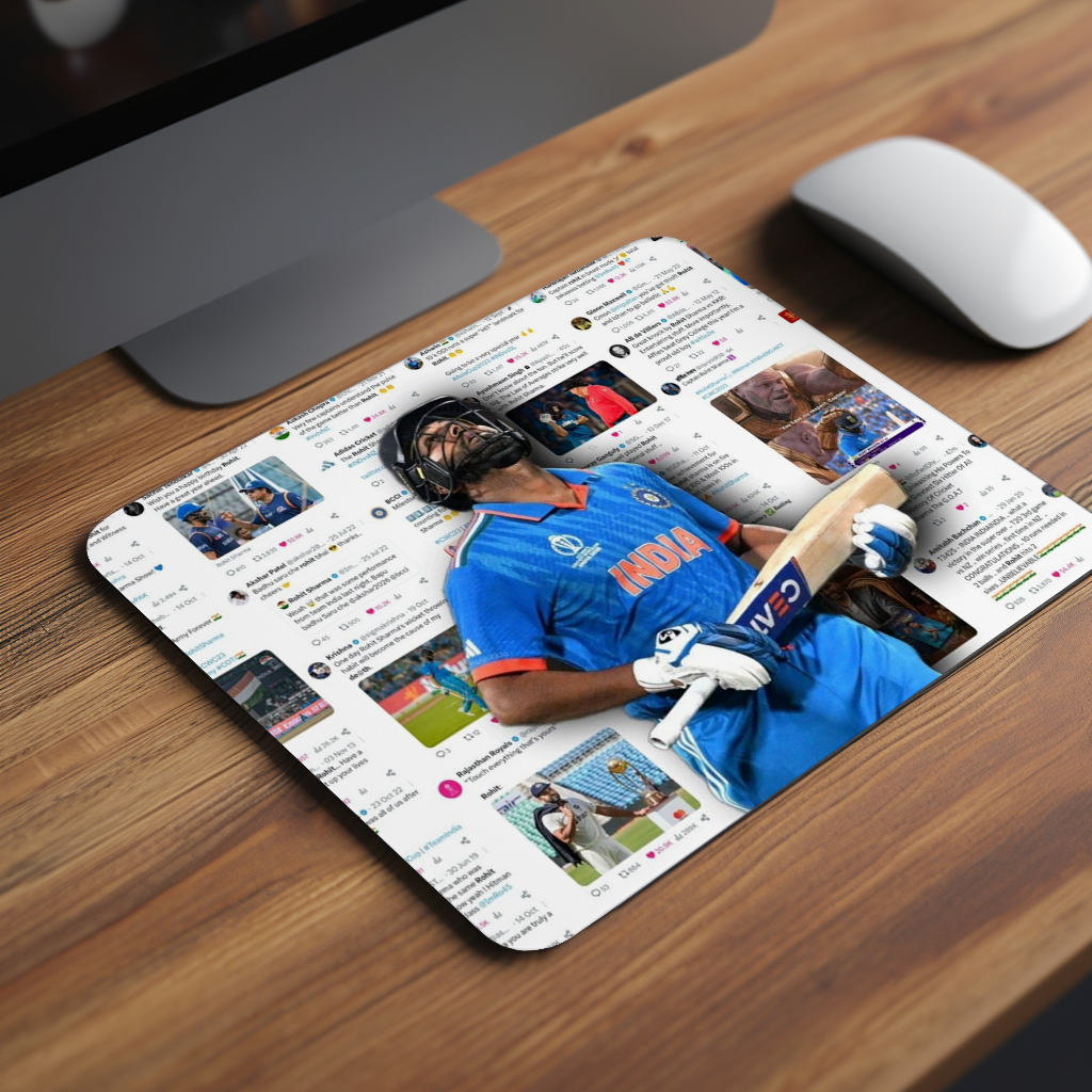 Virat Kohli — Always in the News Premium Mouse Pad