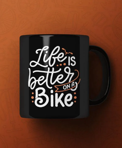 Life is better on a bike Printed Premium Mug