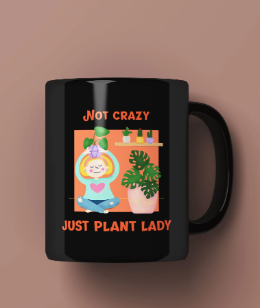 Not crazy just plant lady Printed Premium Mug