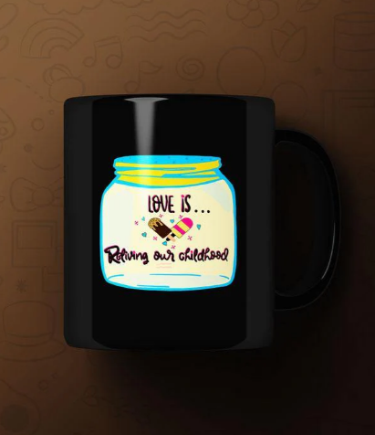 Love is reliving childhood Printed Premium Mug