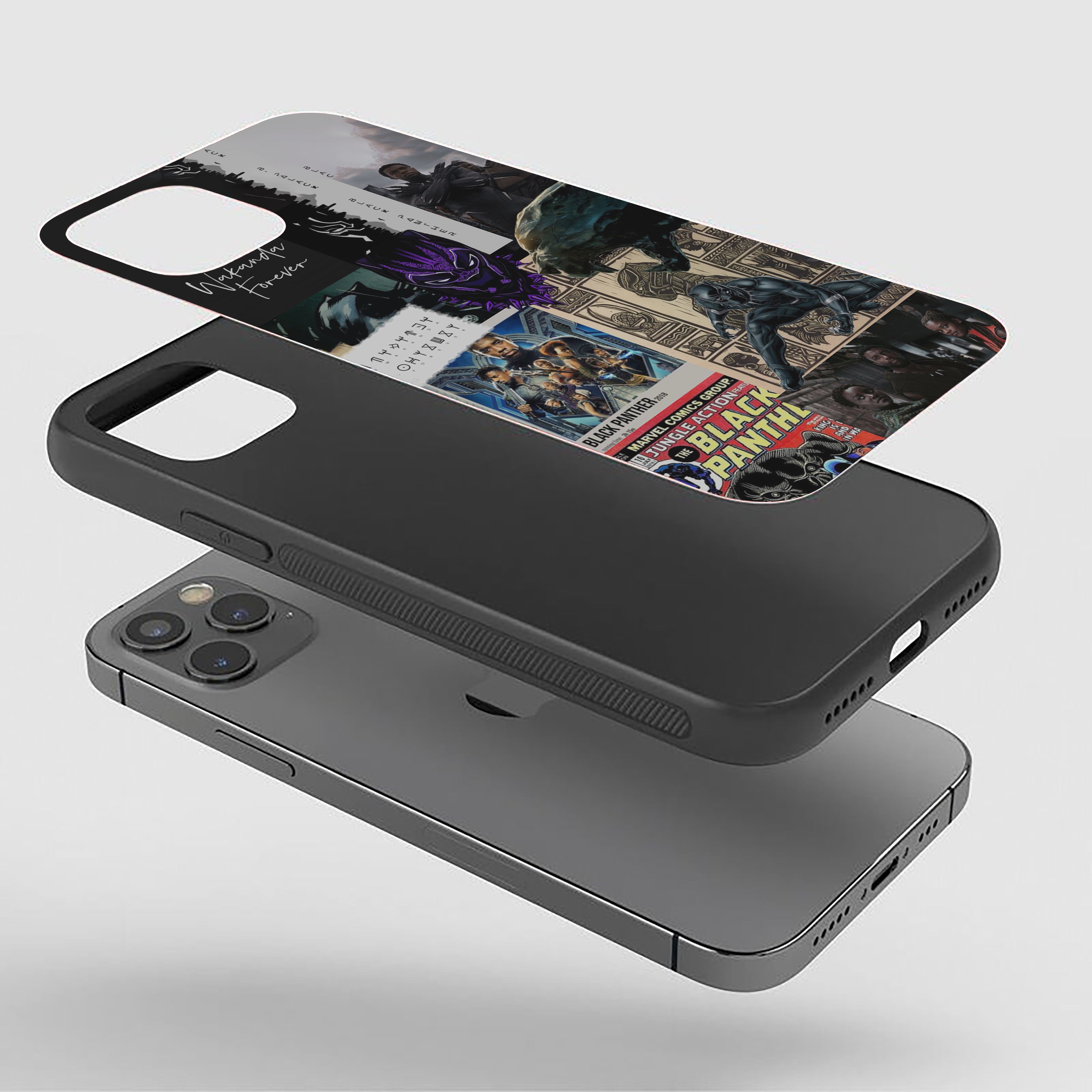 Black Panther collage Silicone Armored Phone Case