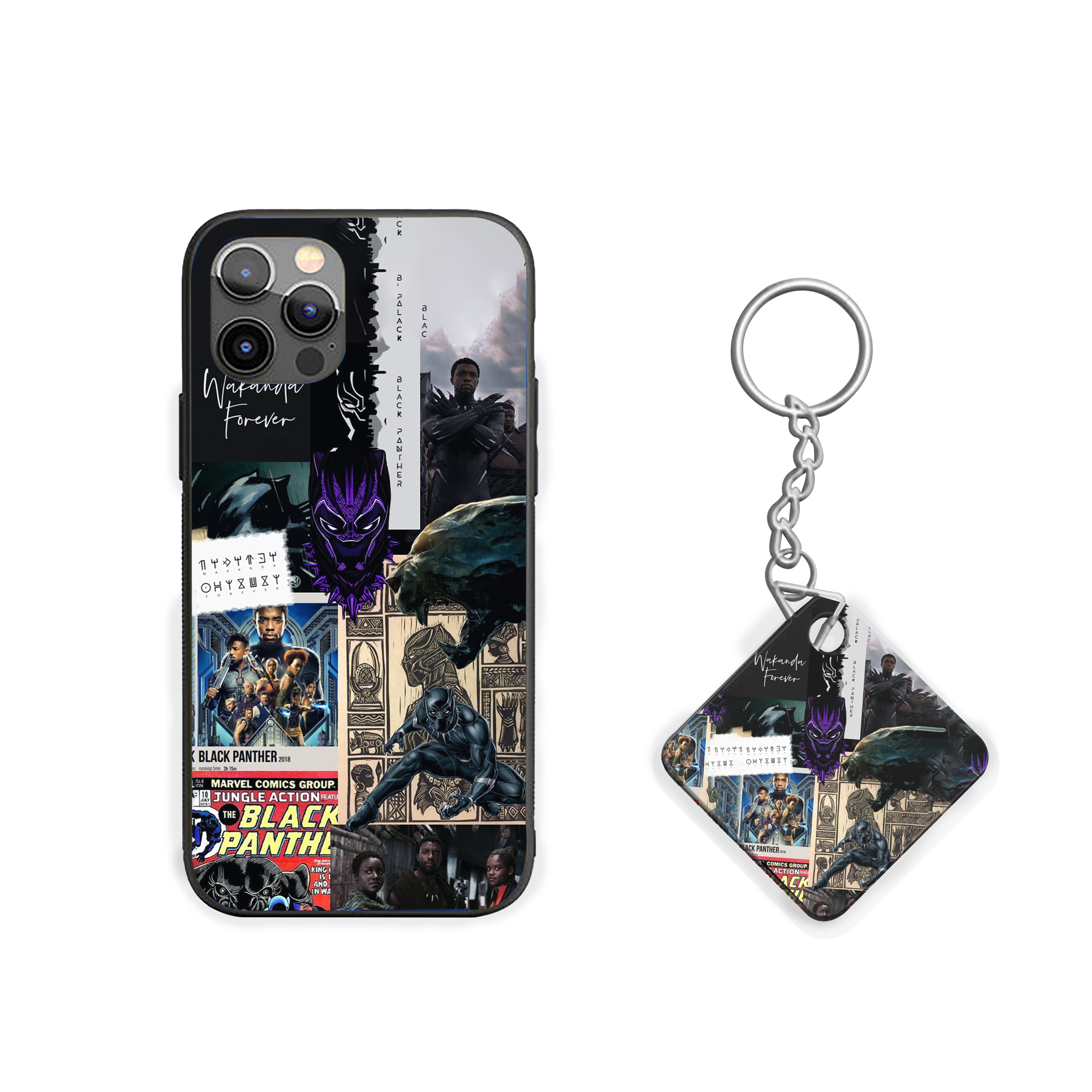 Black Panther collage Silicone Armored Phone Case