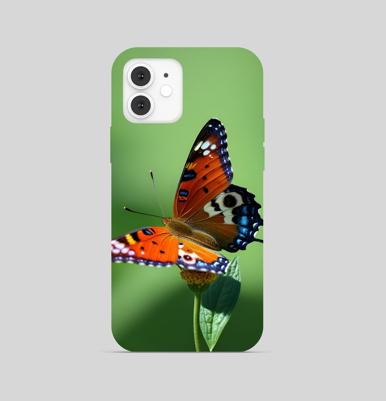 Butterfly Green Colour Theme with Leaf Phone Cover