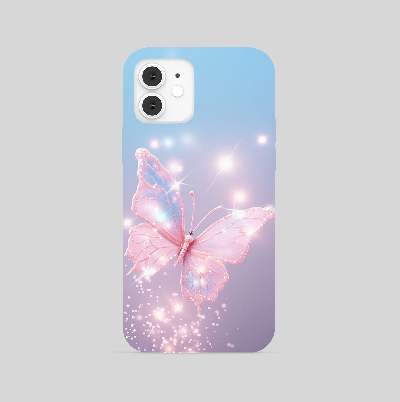 Pink Butterfly with Glitter effects Phone Cover