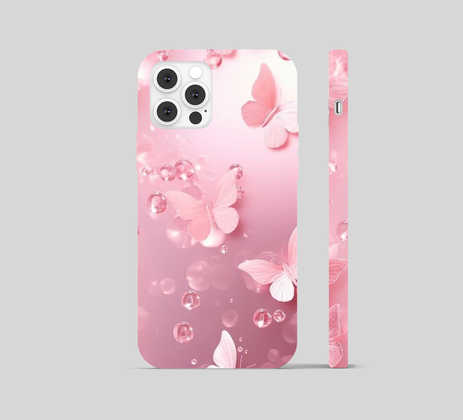 Pink Butterfly and Bubbles Phone Cover