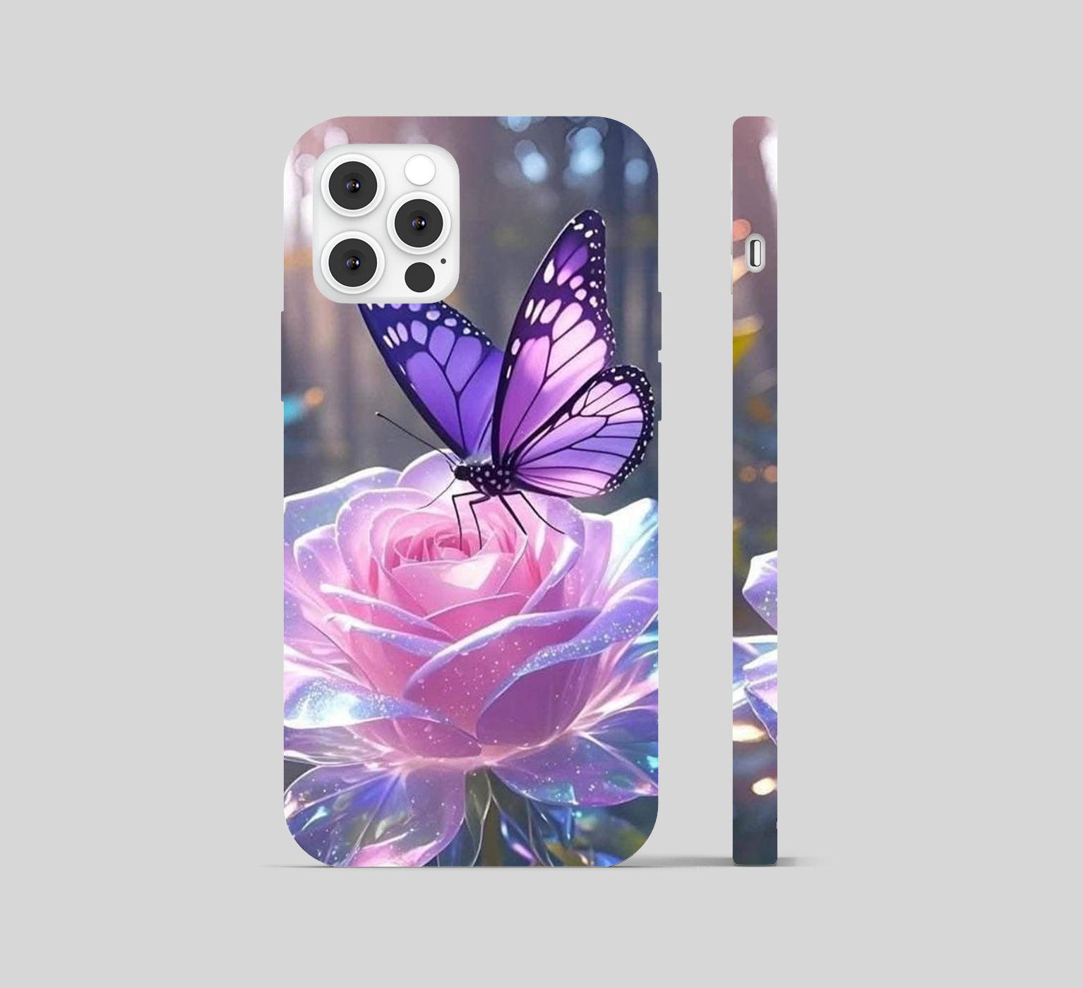 Purple Butterfly with Rose Phone Cover
