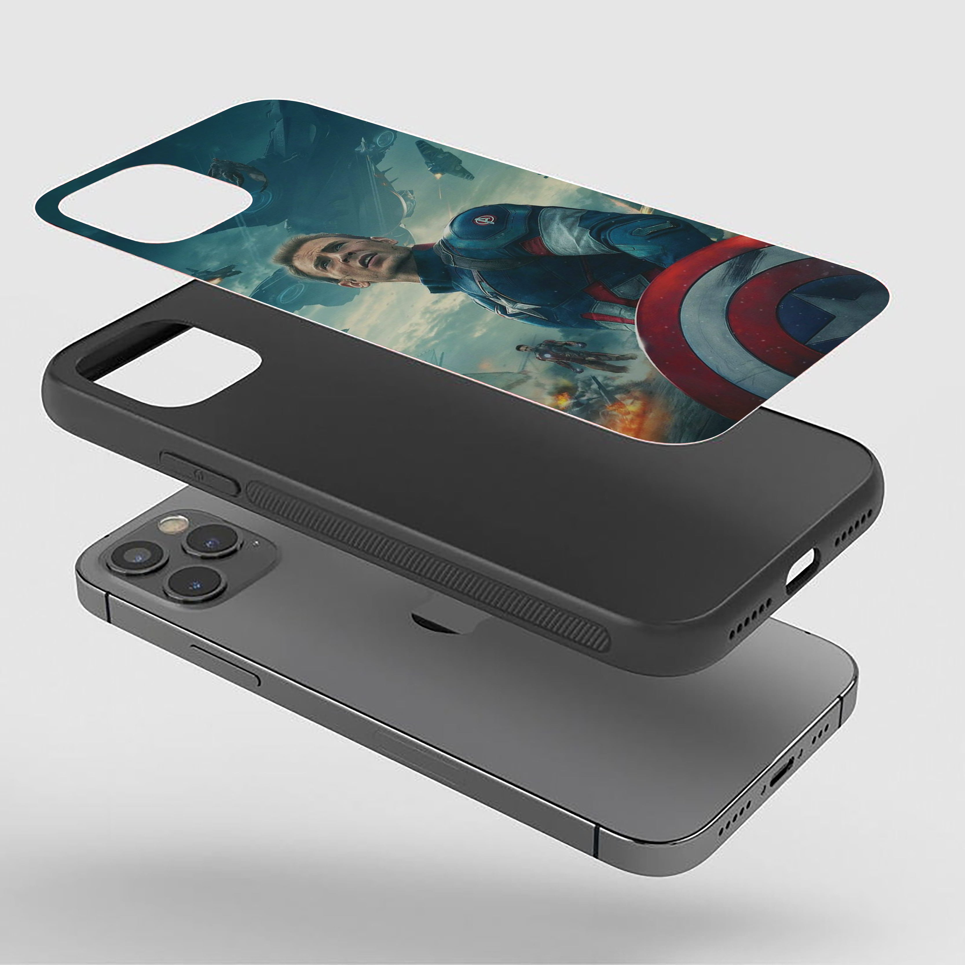 Unmasked Hero Captain America Silicone Armored Phone Case