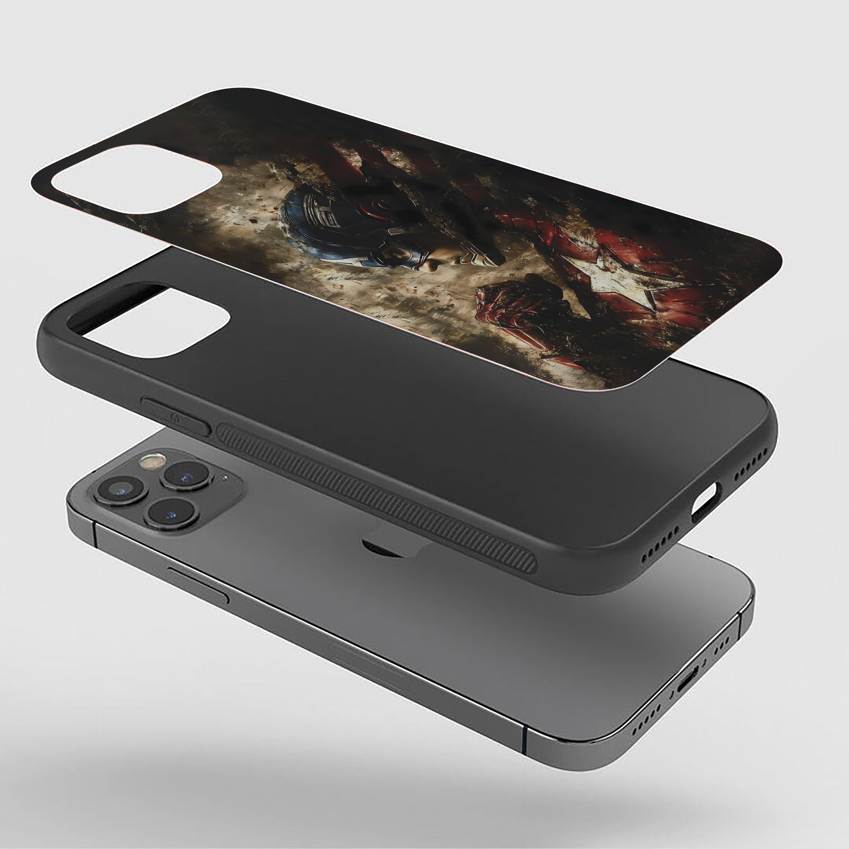 Fallen Hero Captain America Silicone Armored Phone Case