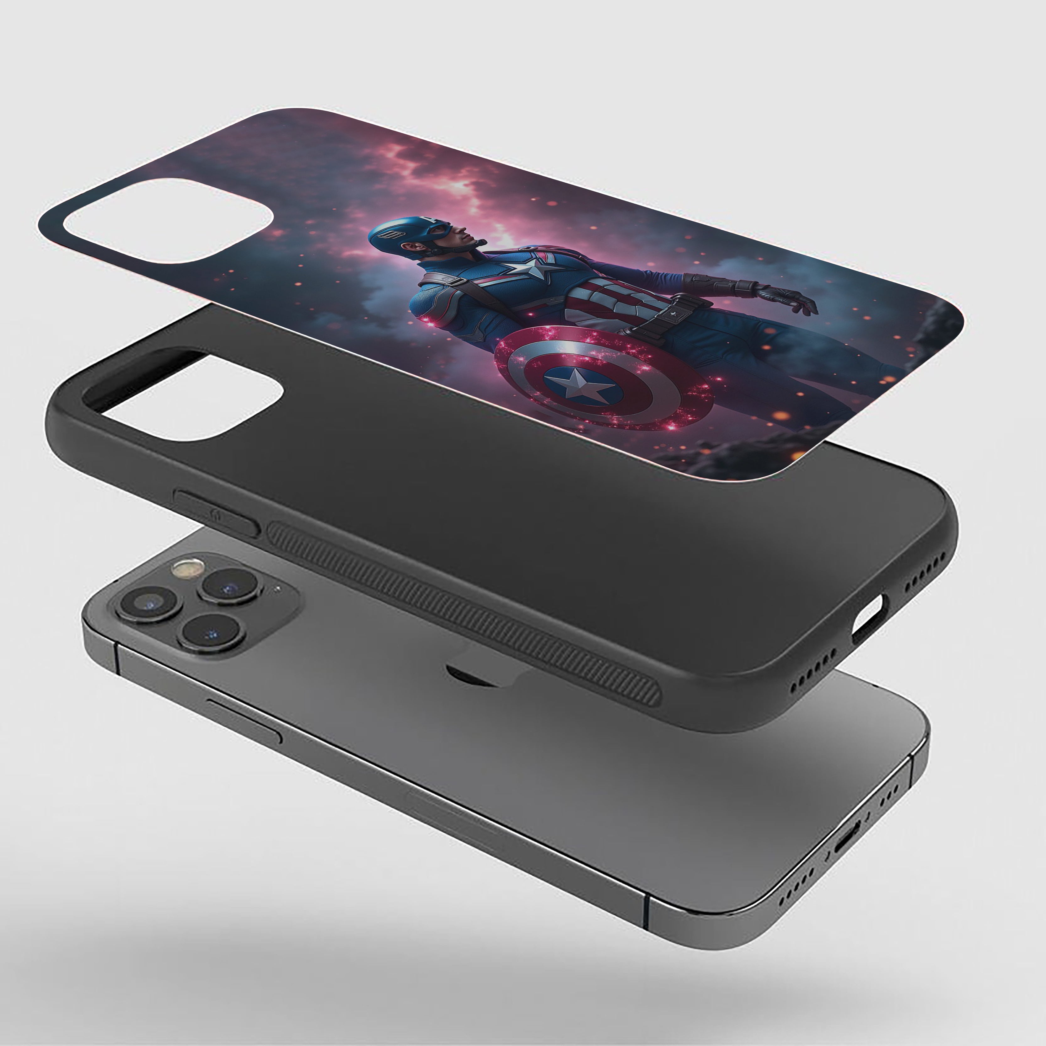 Captain America Purple Energy Silicone Armored Phone Case