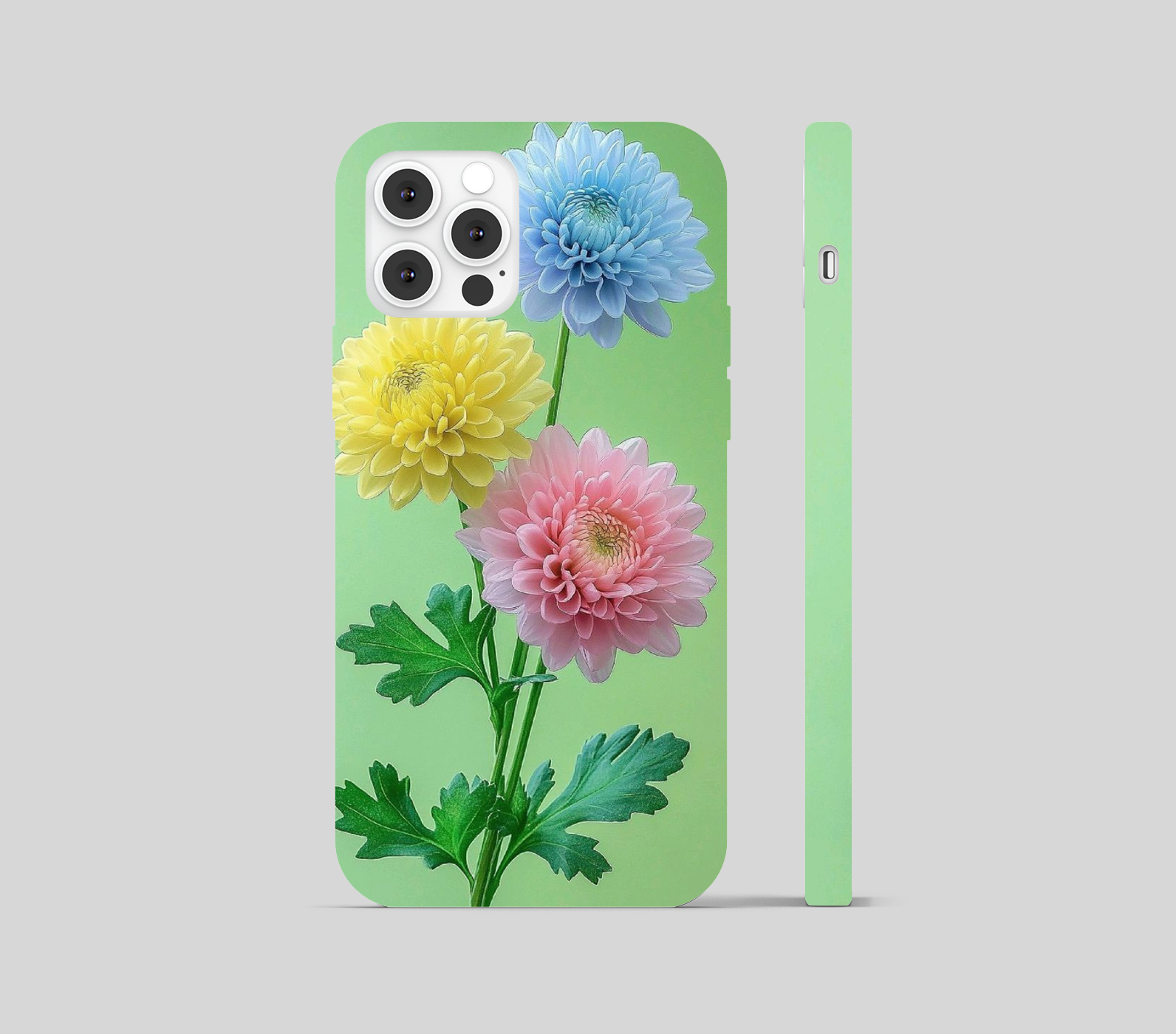 Dhlia Flower Green Theme Phone Cover