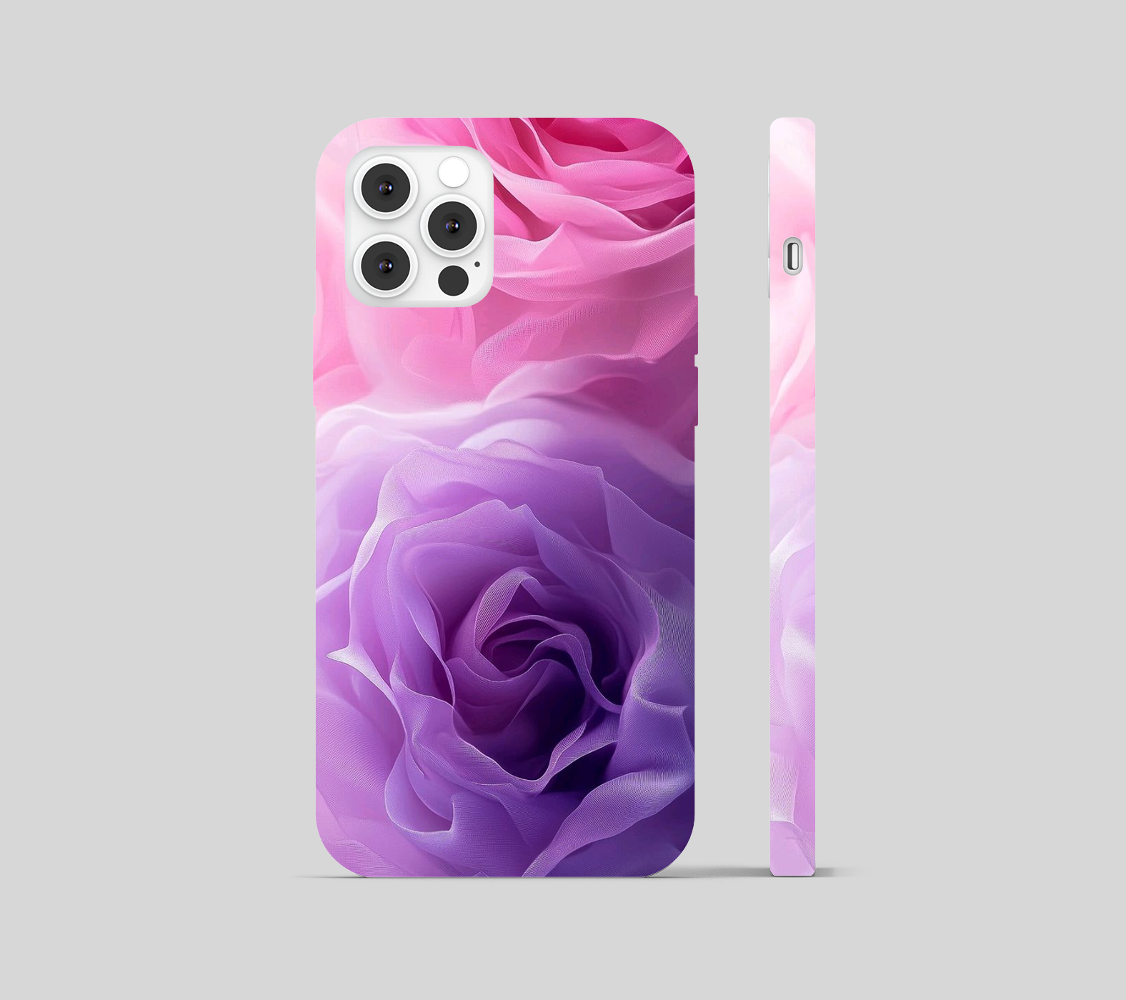 Pink and Blue Rose Flower Theme Phone Cover