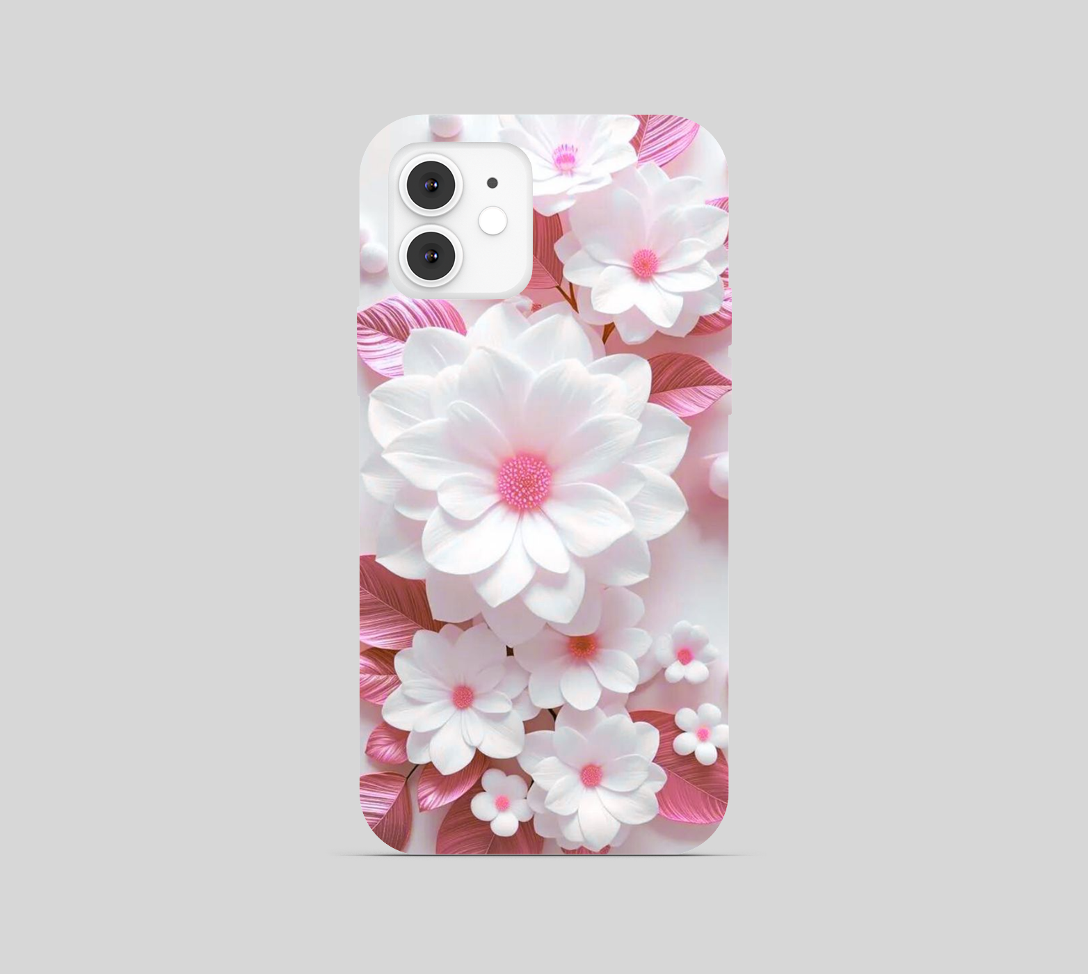 Pair Pink and White Flower Phone Cover