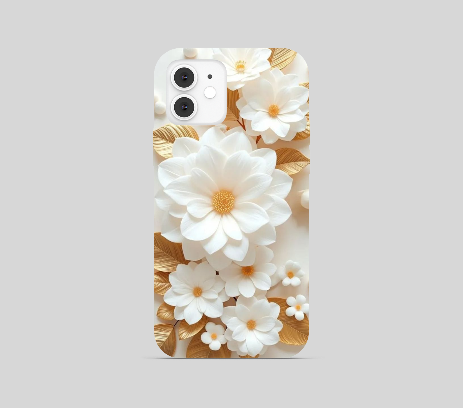 Golden and White Flower Phone Cover