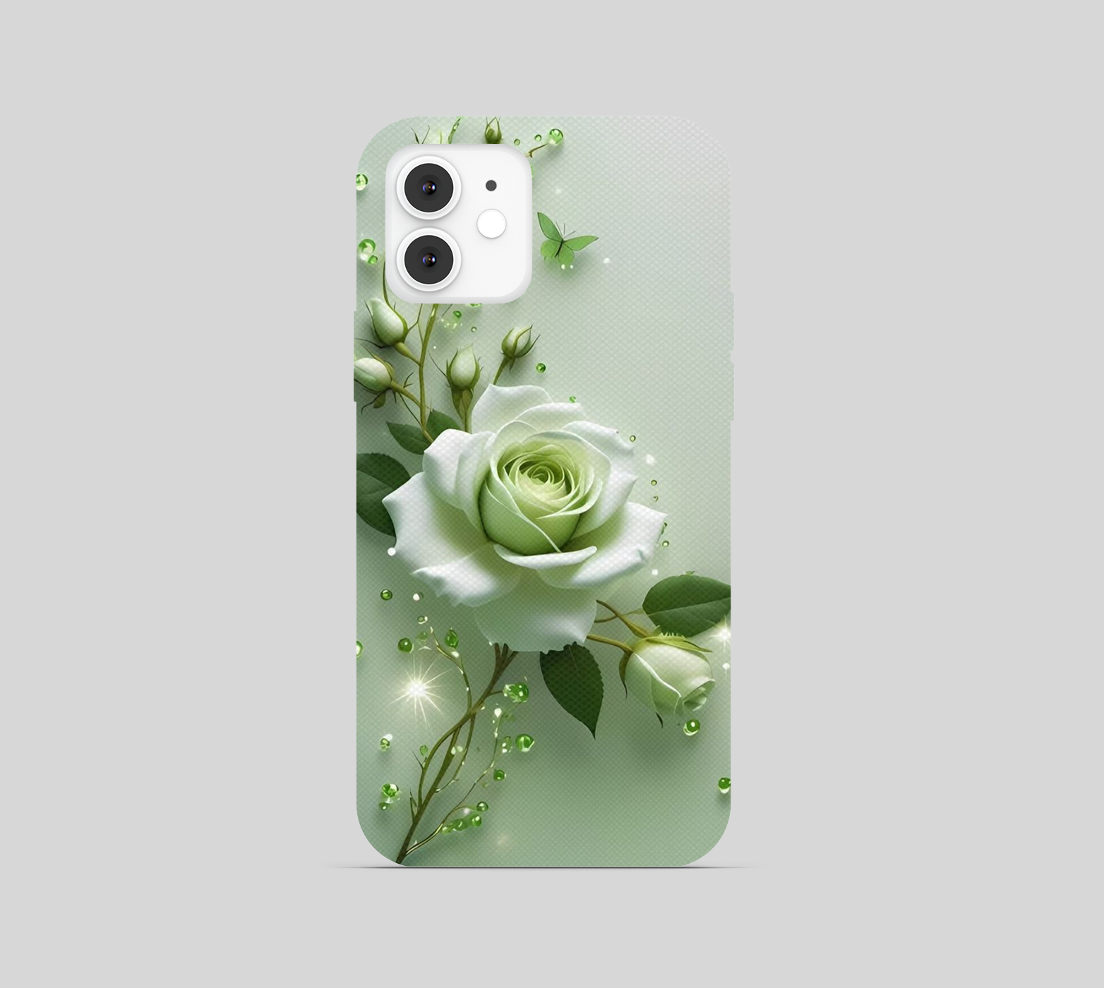 Light Green Rose Flower Phone Cover
