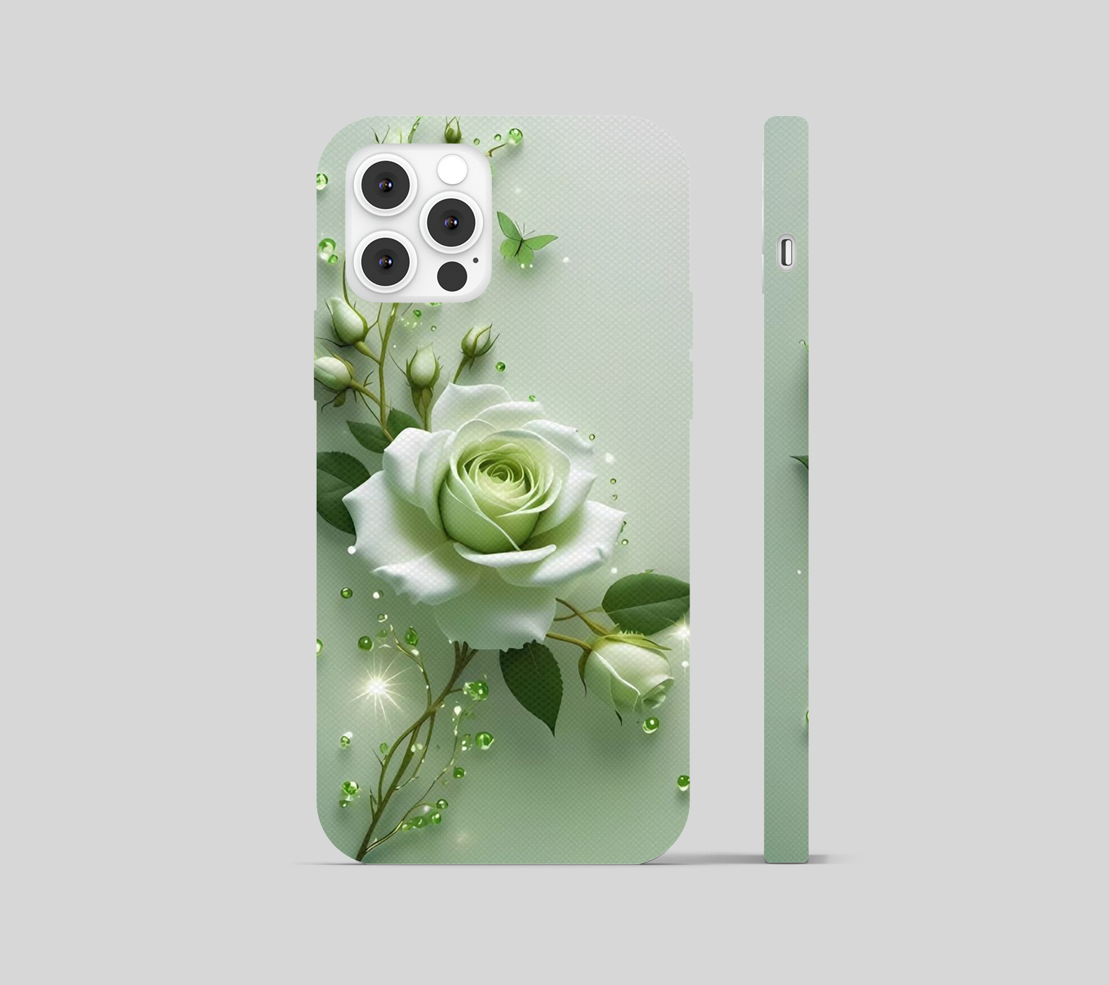 Light Green Rose Flower Phone Cover