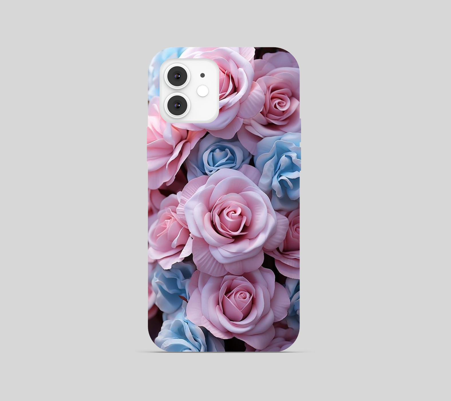 Pink and sky blue Rose Flower Phone Cover