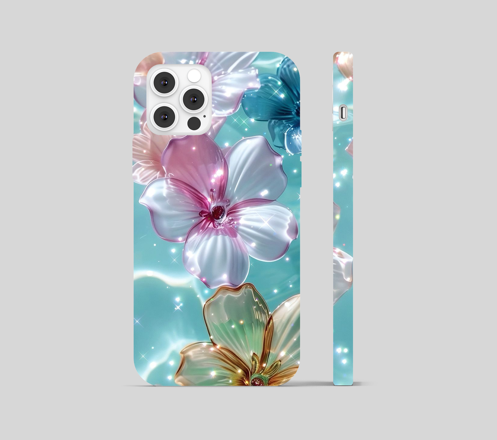 Pink and Golden Flower Phone Cover