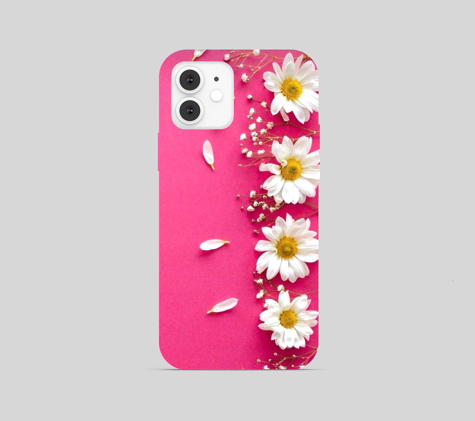 White Flower with Pink Theme Phone Cover