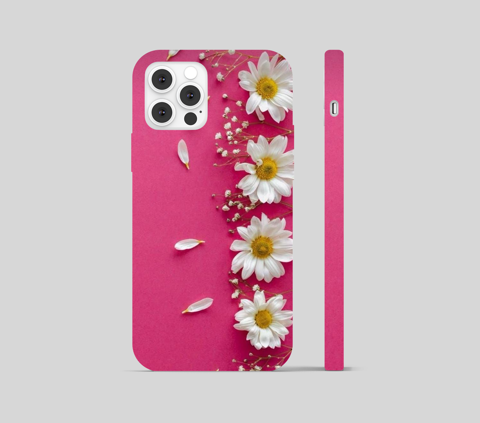 White Flower with Pink Theme Phone Cover