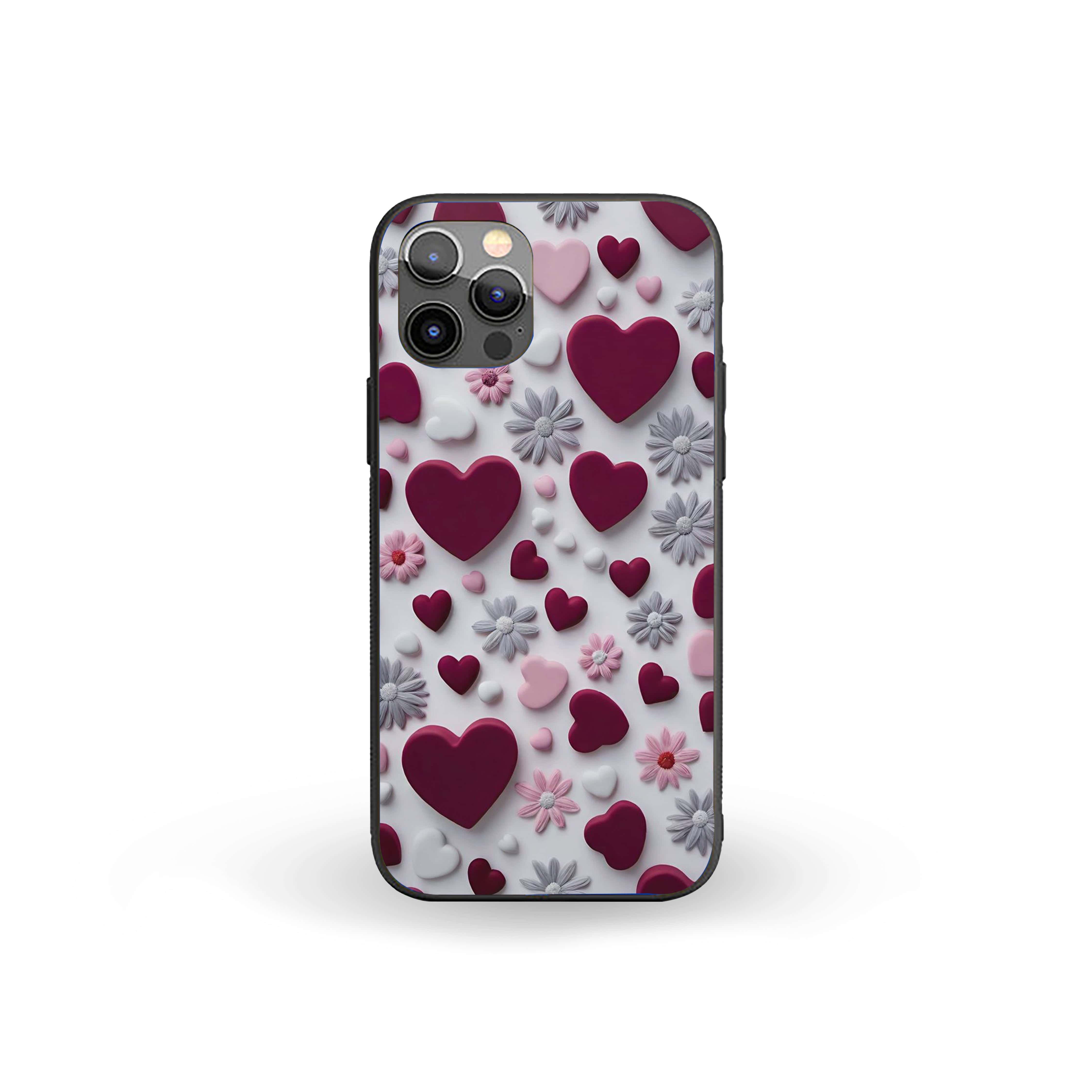 Hearts Floweral Collection Silicone Armored Phone Case