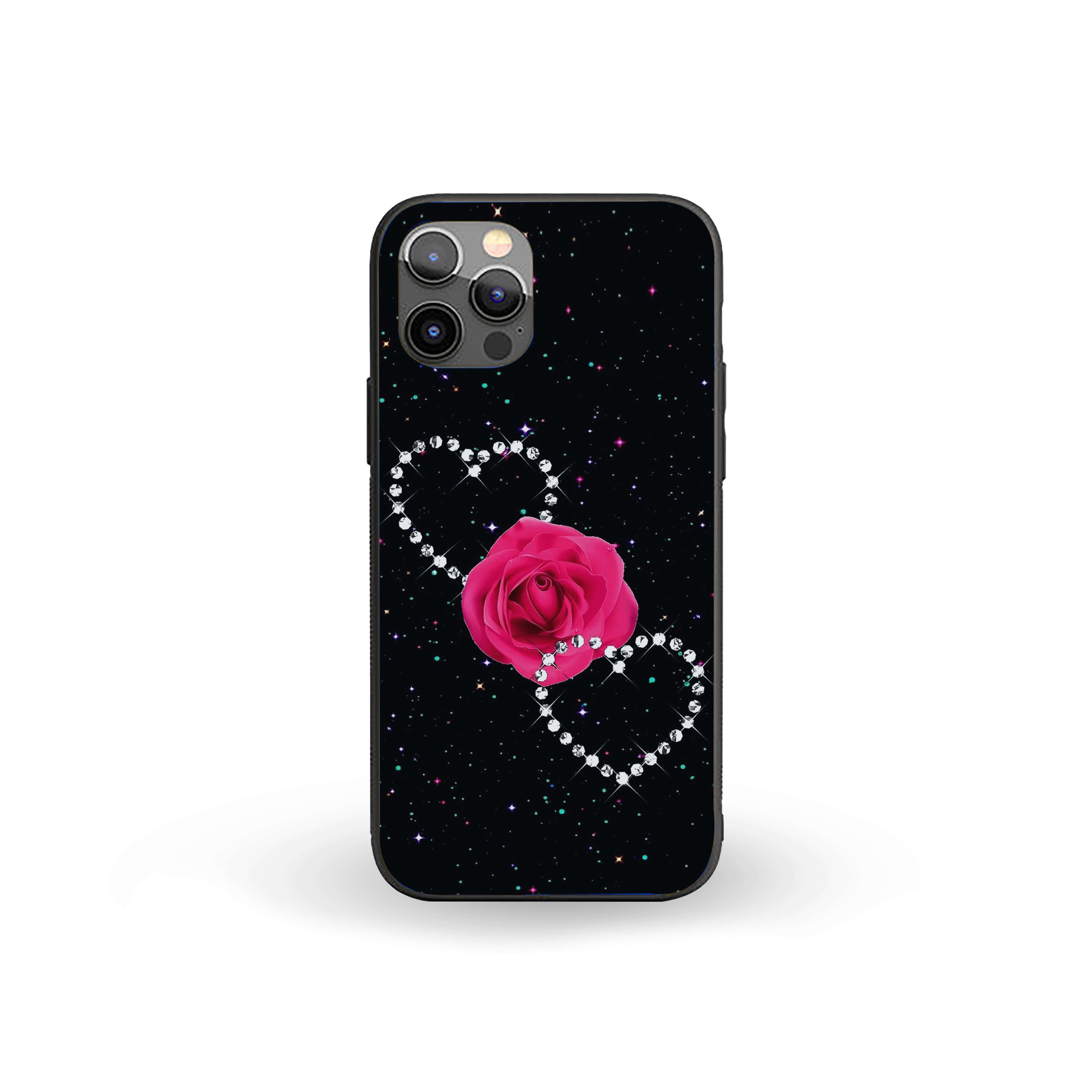 Heart Attached Rose Silicone Armored Phone Case